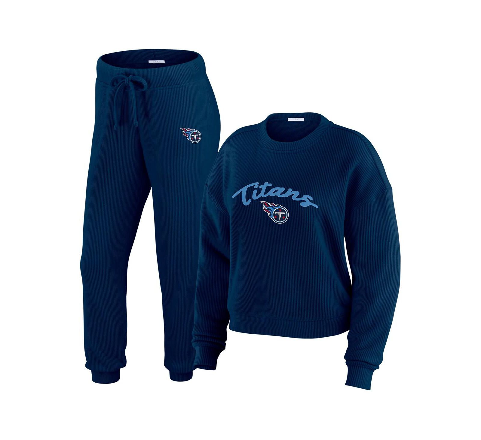 Женский комплект WEAR by Erin Andrews 2-Piece Cream Tennessee Titans Long Sleeve T-Shirt and Pants