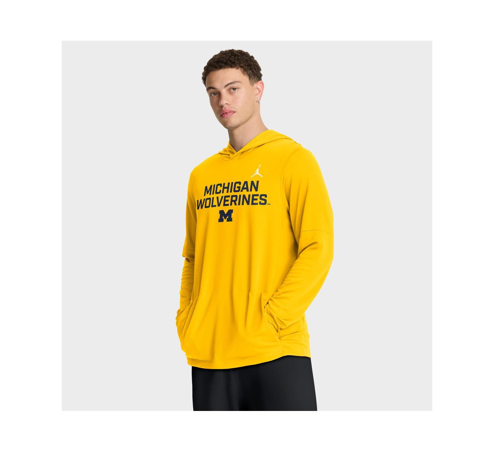 Мужское худи Jordan Maize Michigan Wolverines 2025 Sideline Performance Long Sleeve
