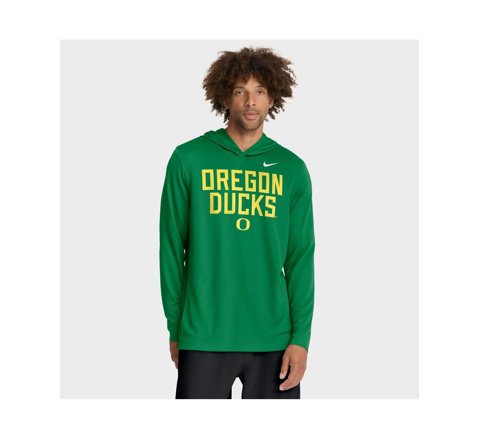 Мужское худи Nike Green Oregon Ducks 2025 Sideline Performance с длинным рукавом