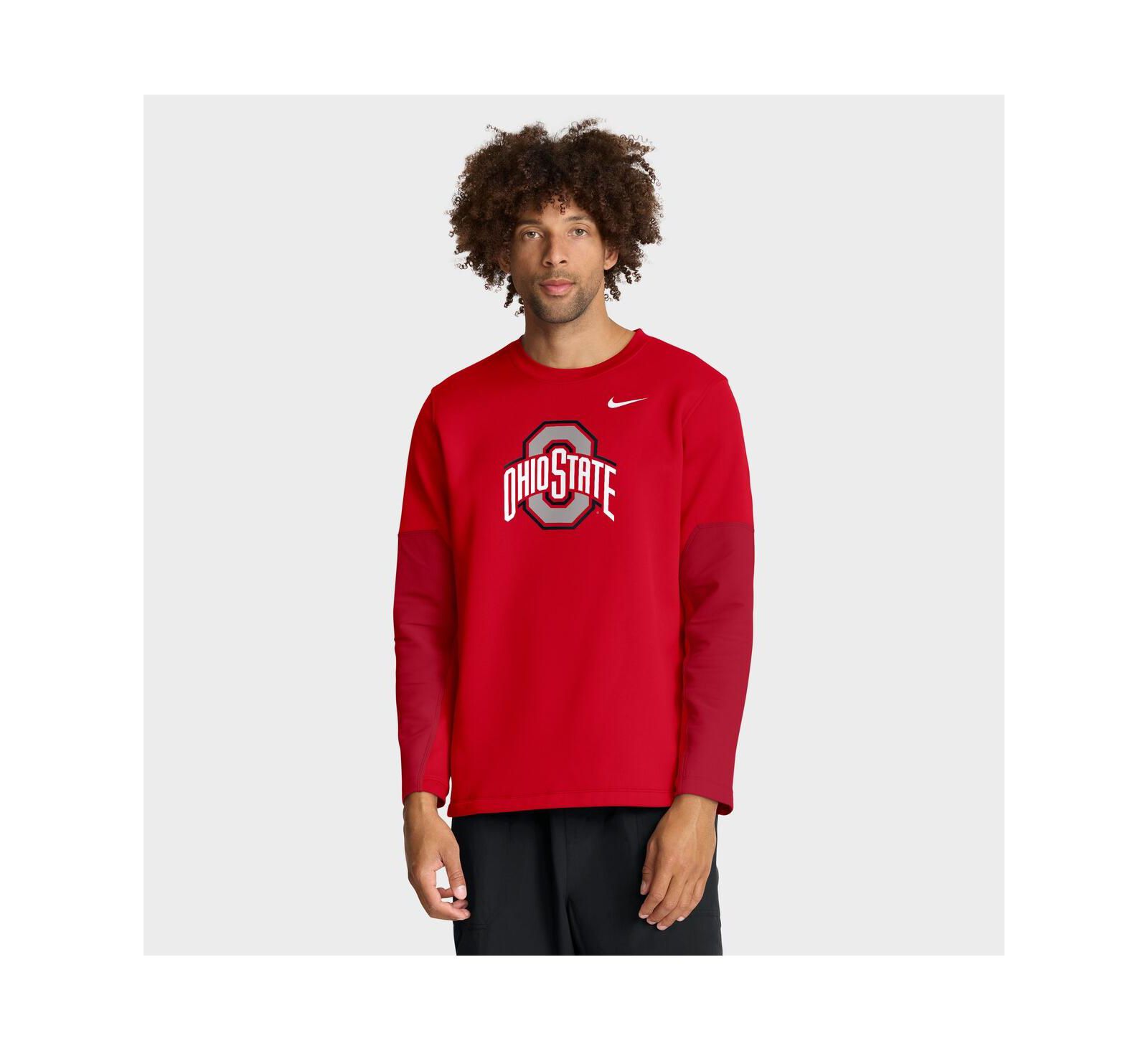 Nike Men's Scarlet Ohio State Buckeyes 2025 Sideline Coach Performance Long Sleeve T-Shirt
