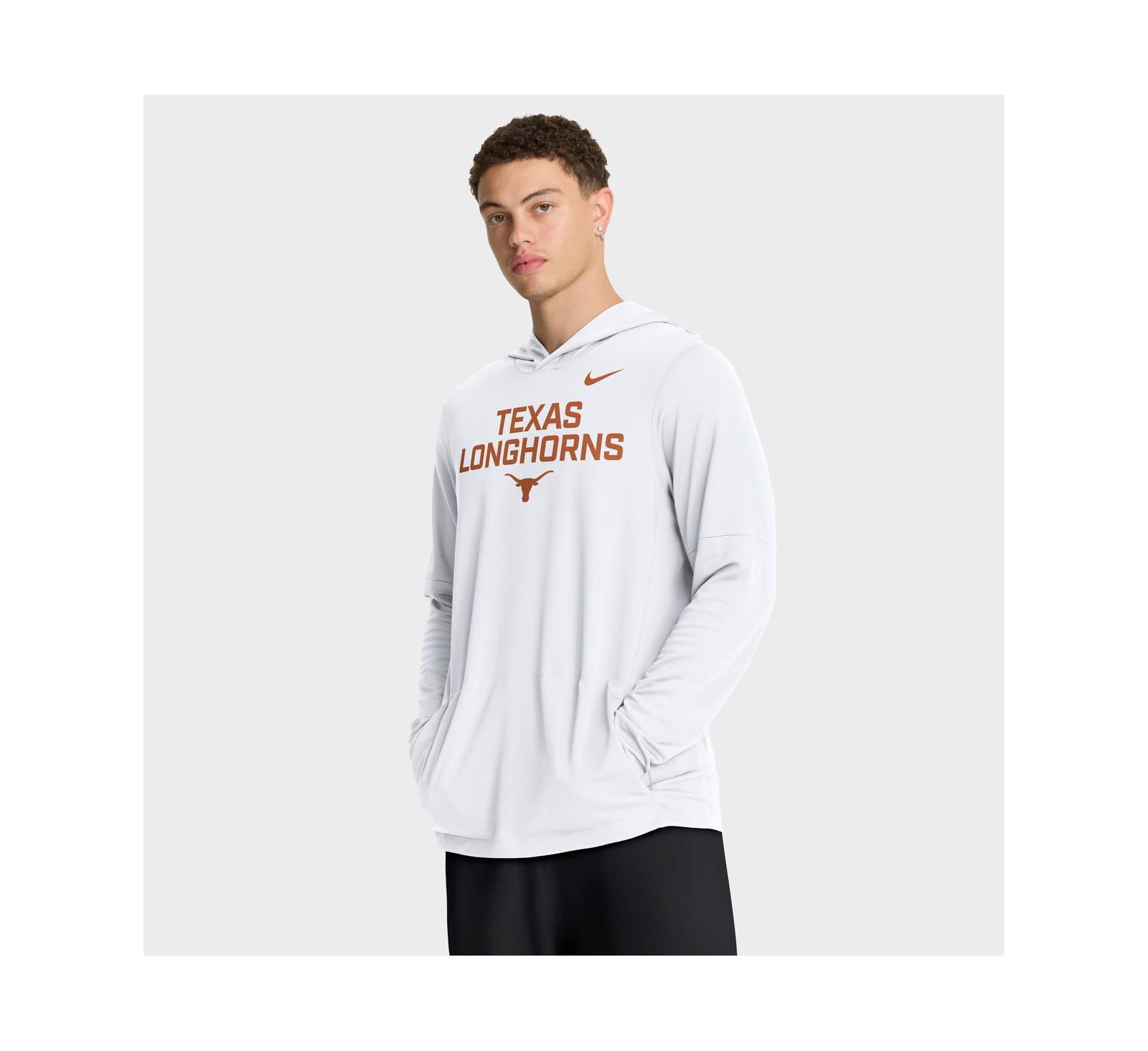 Nike Мужская футболка-худи Texas Longhorns 2025 Sideline Performance Long Sleeve White