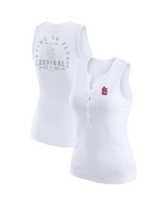 Женский трикотажный топ WEAR by Erin Andrews St. Louis Cardinals Rib-Knit Henley Tank Top, белый