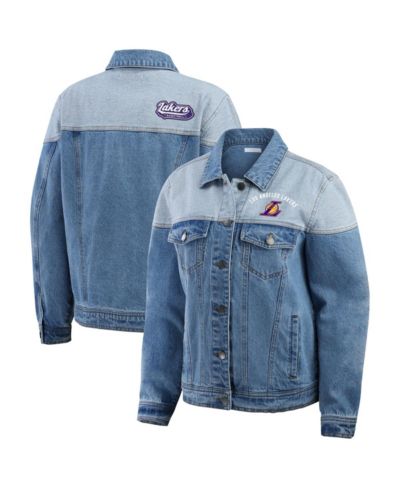 Женская джинсовая куртка WEAR by Erin Andrews Blue Los Angeles Lakers Full-Button