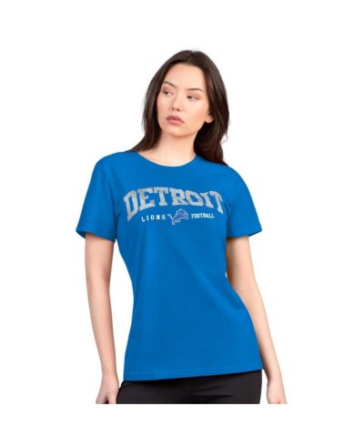 Женская футболка G-III 4Her by Carl Banks Blue Detroit Lions Super-Slim Lightweight Winning Crew
