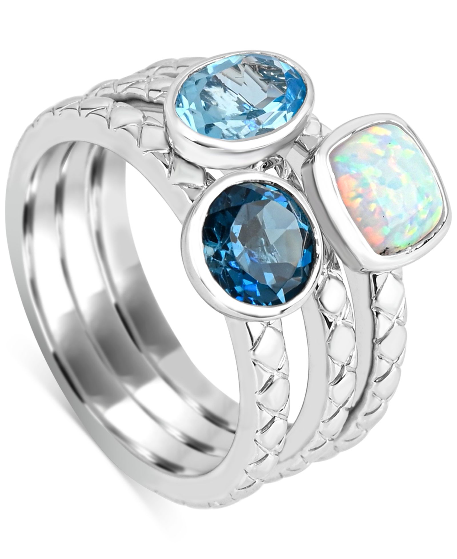 Multi-Gemstone (1-5/8 ct. t.w.) Ring in Sterling Silver