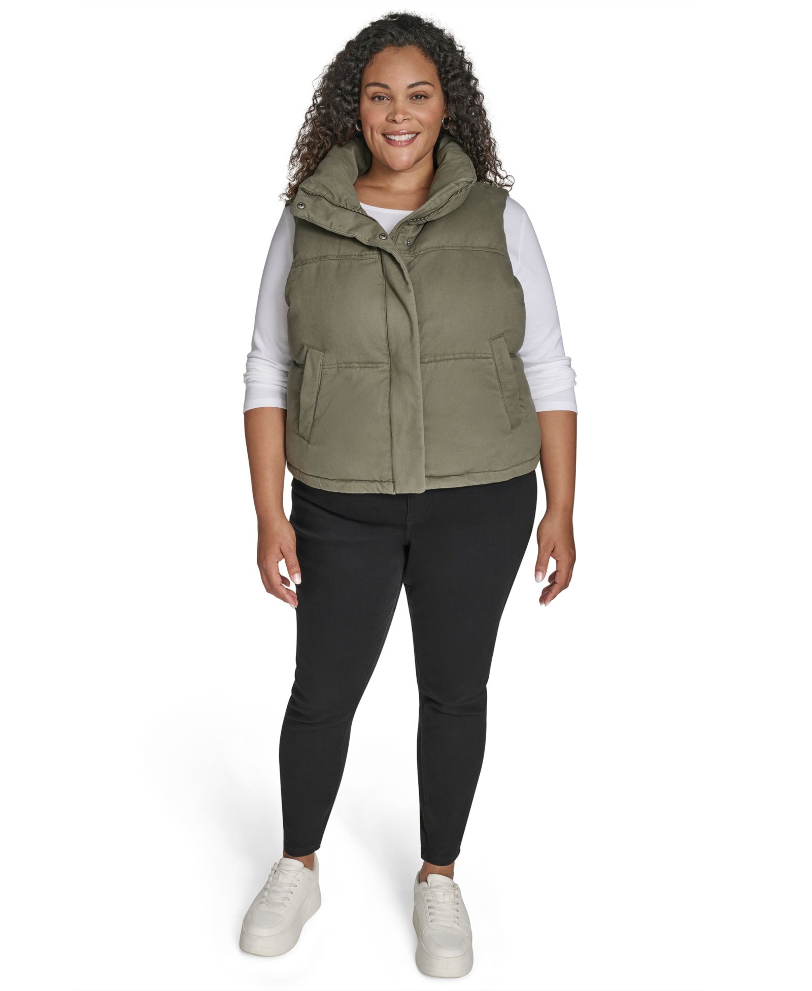 Levi's Plus Size Sleeveless Short Puffer Vest