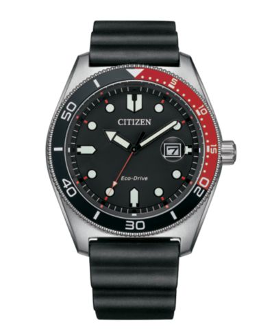 Citizen Eco-Drive Men's Sport Casual Black Polyurethane Strap Watch 43mm