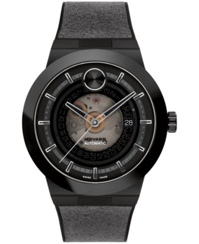Мужские автоматические часы Movado Bold Fusion черные на силиконовом ремешке 43.50mm