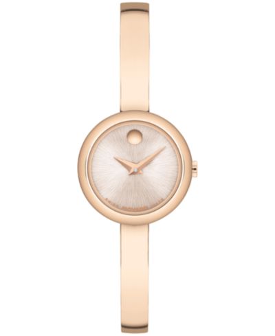 Movado Women's Museum Bangle Round Swiss Quartz Mid Rose Watch, 21.50mm