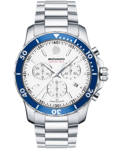 Movado Мужские часы Series 800 Swiss Quartz Chrono Performance из нержавеющей стали, 42mm