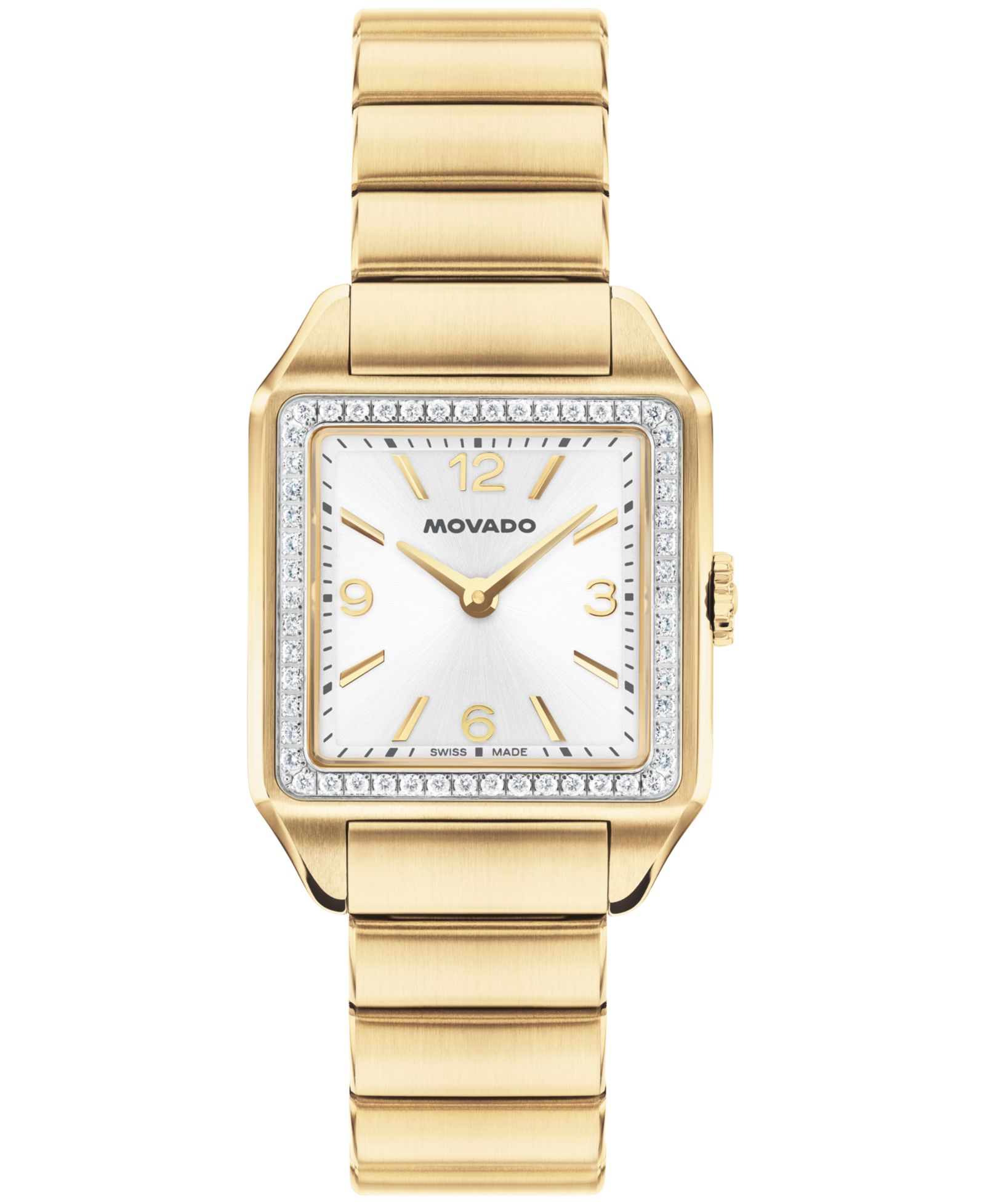 Movado Women's 1917 Lab Grown Diamond Swiss Quartz Gold Stainless Steel Watch, 25 x 34.1mm