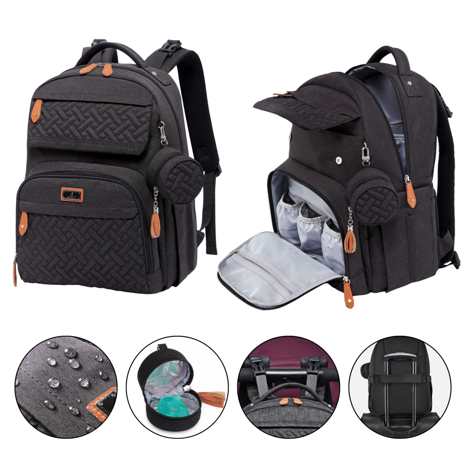 BabbleRoo Kids Diaper Bag Backpack Versatile Bag Travel Mummy Bag with Changing Pad & Accessories