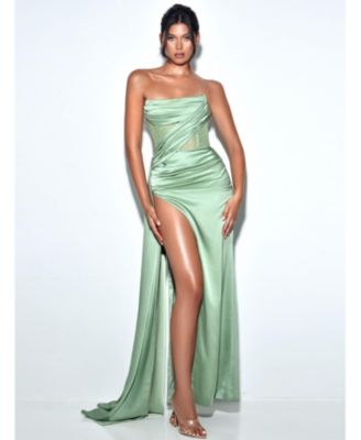 Женское вечернее платье Miss Circle Holly Basil с корсетом и разрезом