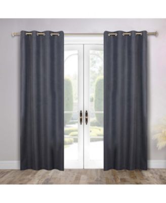 Superior Nyan Textured Polyester 100% Blackout Grommet Curtain Panels, Set of 2