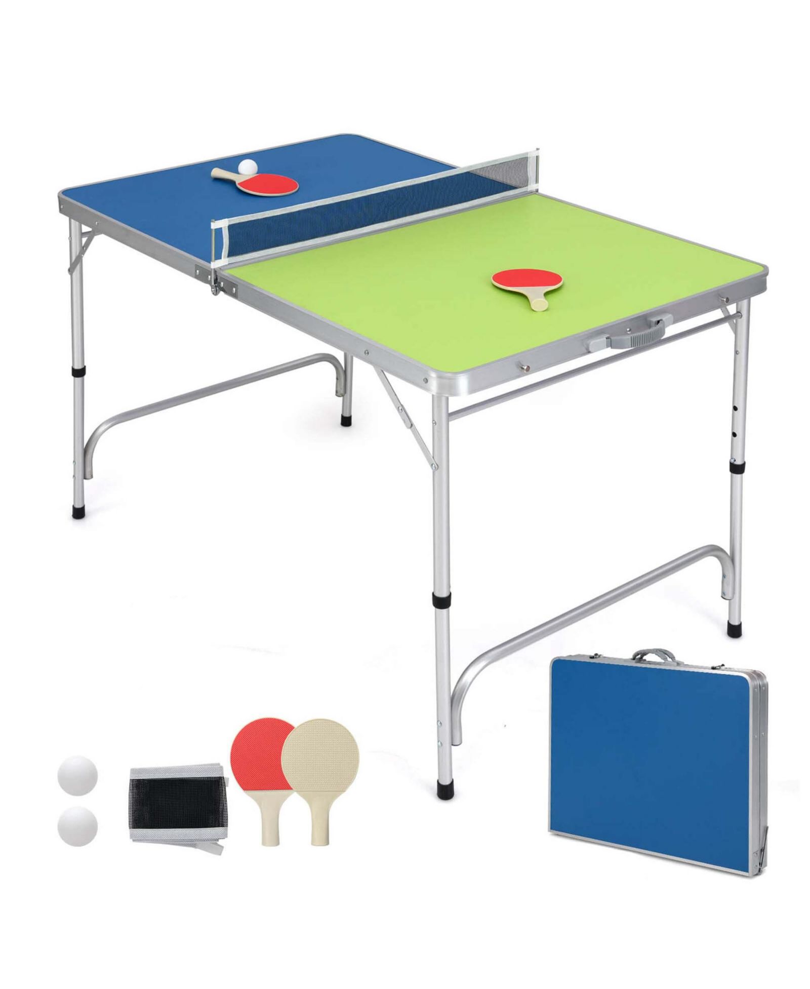 Costway настольный теннис Mini Table Tennis, 47" x 30", с регулируемой высотой, для дома и улицы