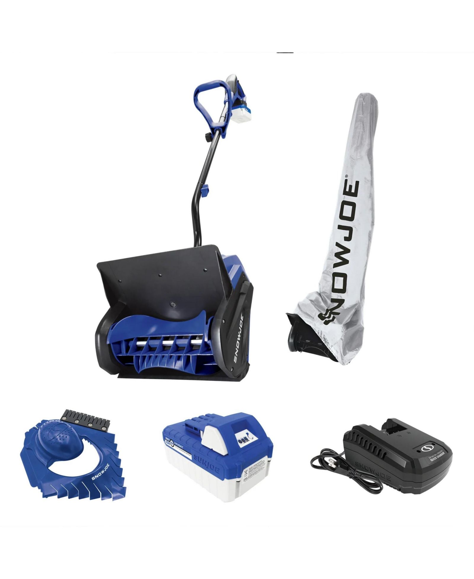 Snow Joe IONMAX 24-Volt Cordless Battery-Powered Snow Shovel Bundle, 13-In, Blue