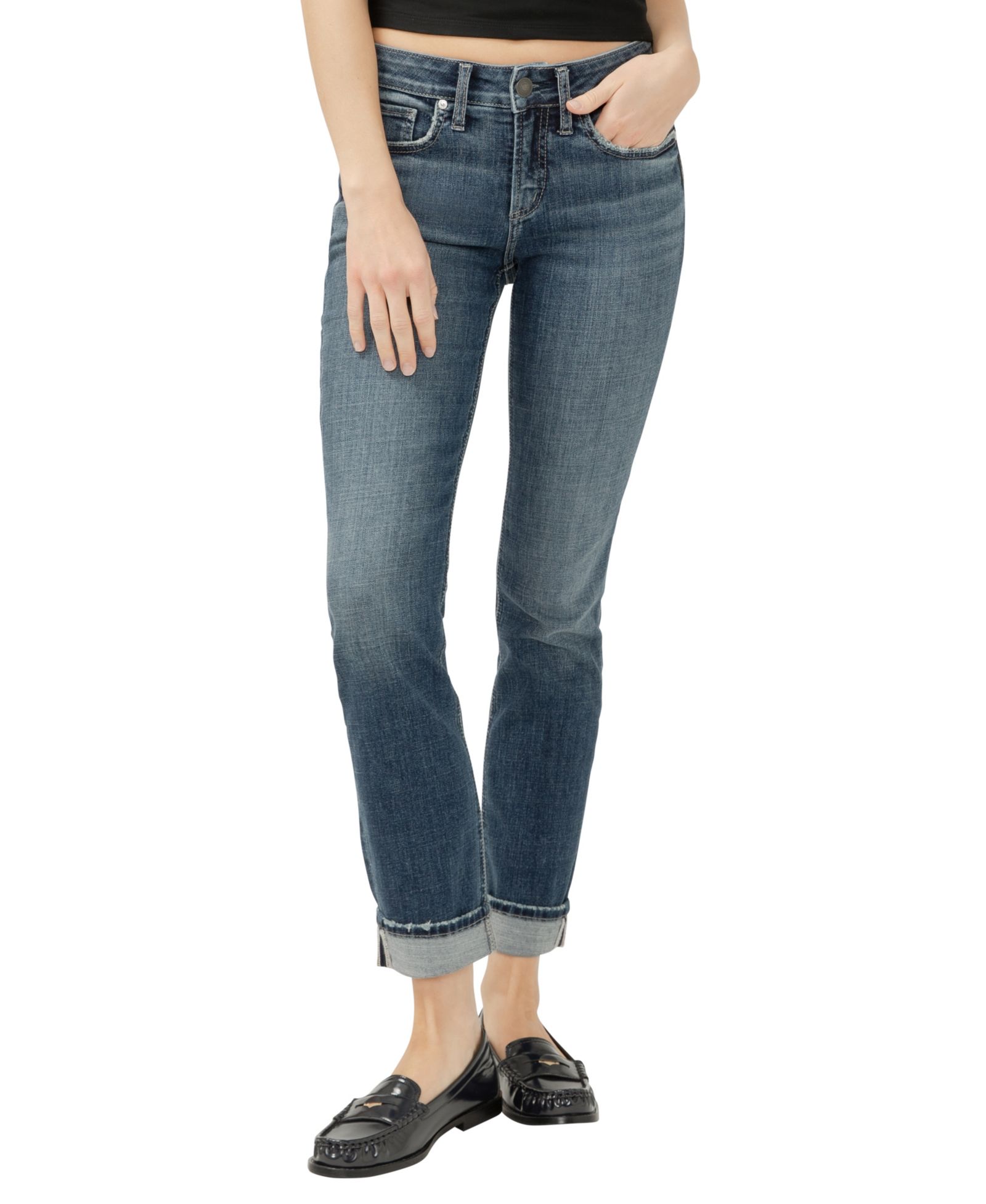 Женские джинсы Silver Jeans Co. Suki Mid Rise Curvy Fit Skinny