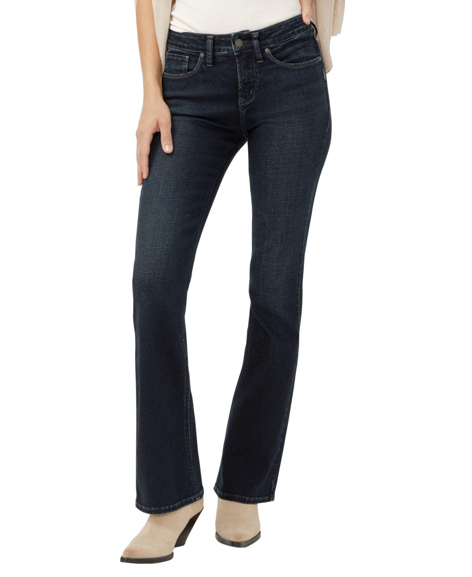 Silver Jeans Co. Women's Suki Mid Rise Curvy Fit Bootcut Jeans