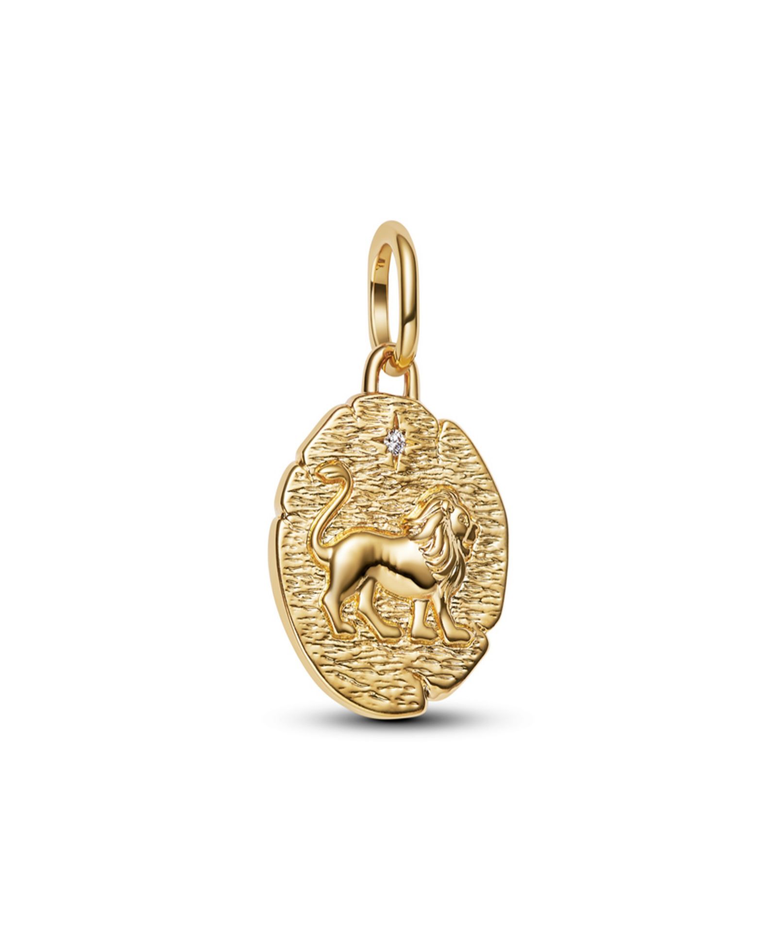 Pandora Clear Cubic Zirconia Gold Tone Lion Medallion Charms