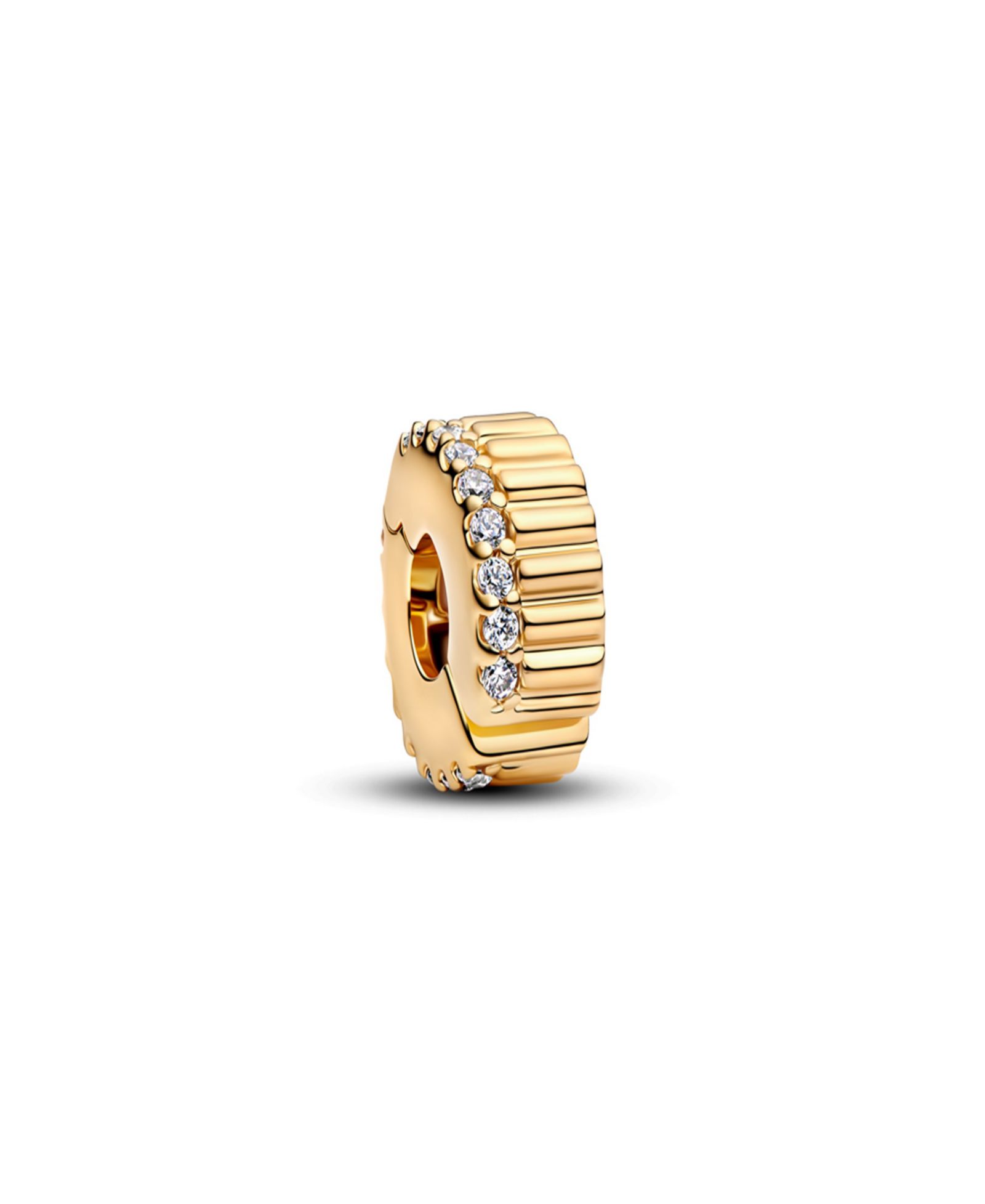 Pandora Clear Cubic Zirconia Ribbed Clip Charms