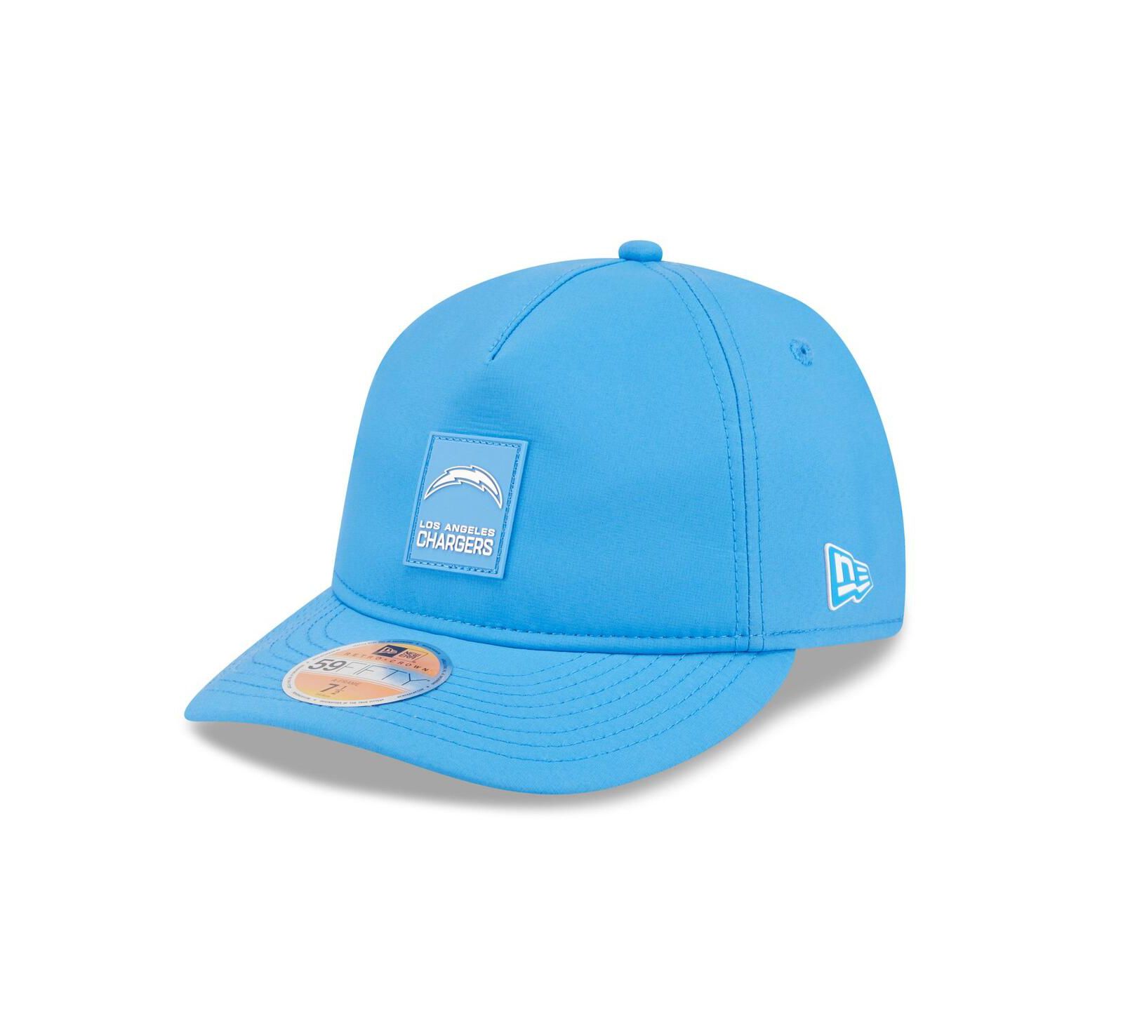 Мужская кепка New Era Powder Blue Los Angeles Chargers 2025 Sideline Retro Crown 59FIFTY Fitted