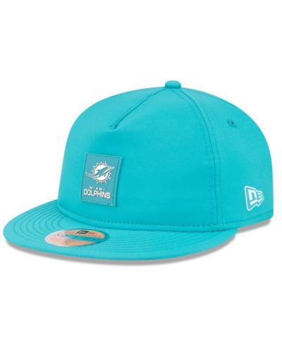 Мужская кепка New Era Miami Dolphins 2025 Sideline Retro Crown 59FIFTY Fitted в цвете Aqua