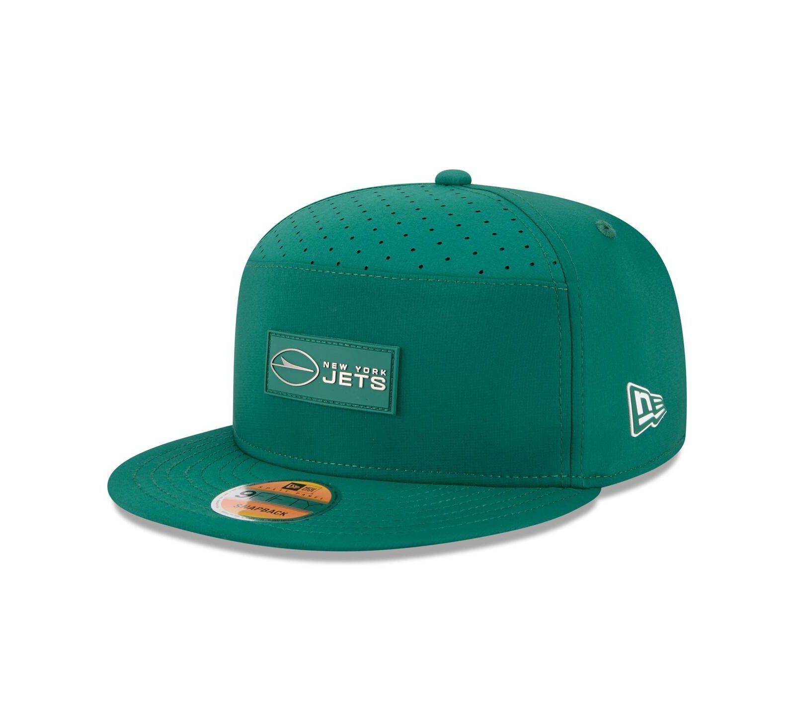 New Era Men's Green New York Jets 2025 Sideline Split Panel 9FIFTY Snapback Hat