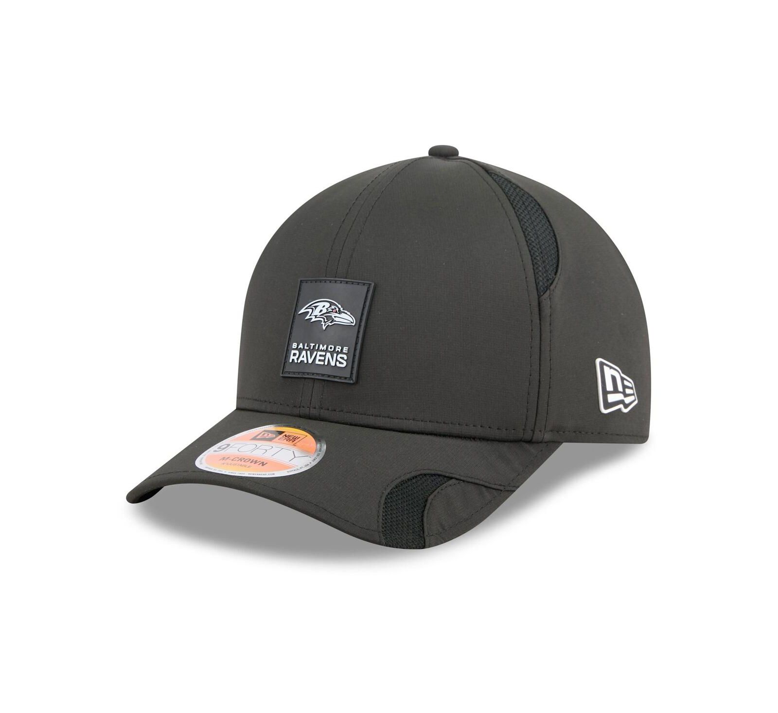 Мужская регулируемая кепка New Era Baltimore Ravens 2025 Sideline M-Crown 9FORTY, черная