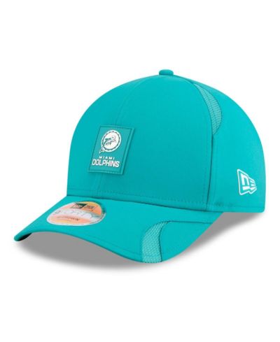 New Era Men's Aqua Miami Dolphins 2025 Sideline Throwback M-Crown 9FORTY Adjustable Hat