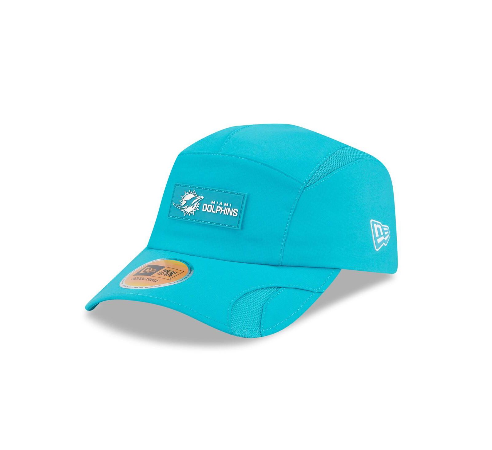 New Era Men's Aqua Miami Dolphins 2025 Sideline Runner Adjustable Hat