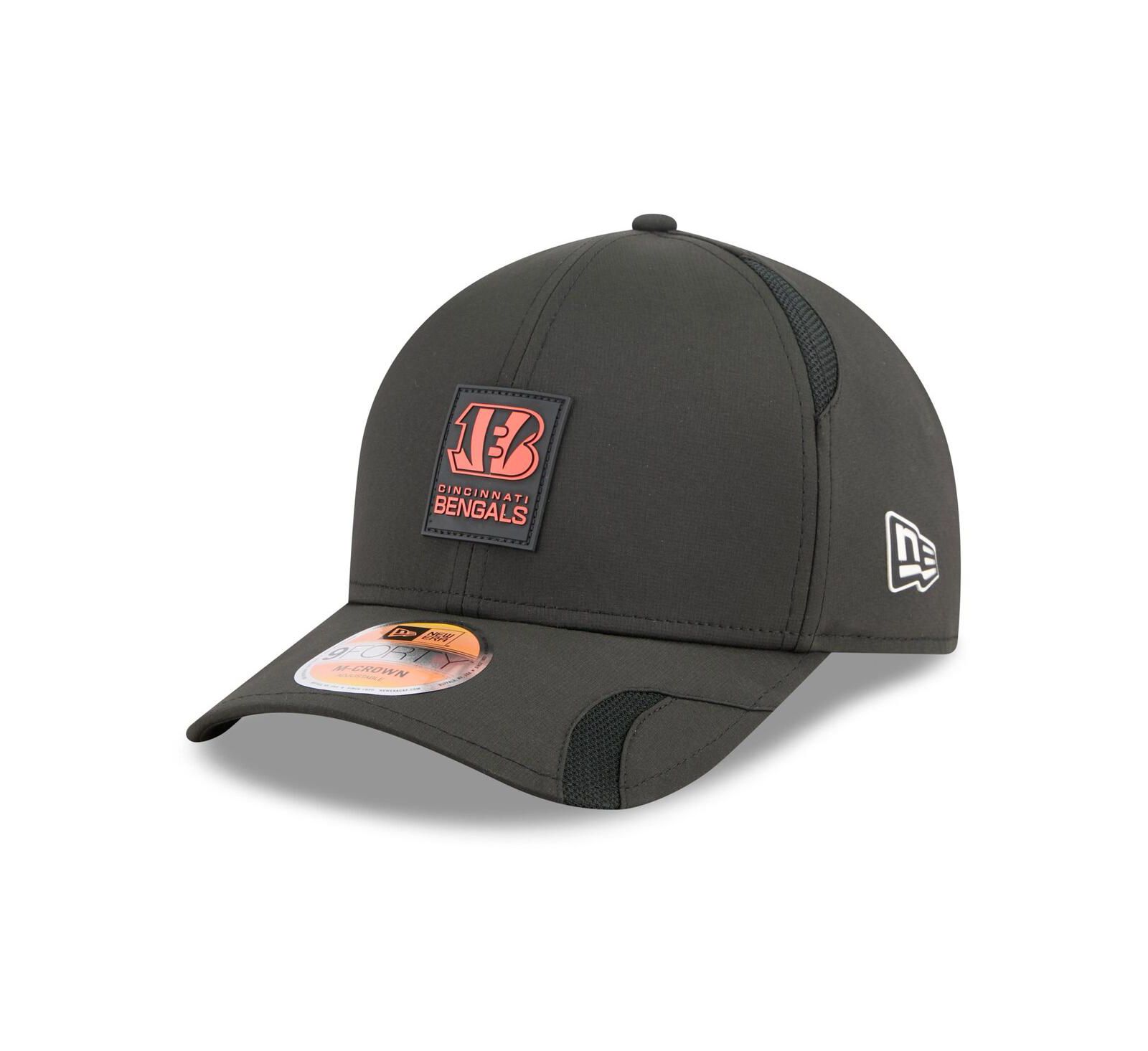 New Era кепка 9FORTY регулируемая Cincinnati Bengals 2025 Sideline для мальчиков и девочек, черная