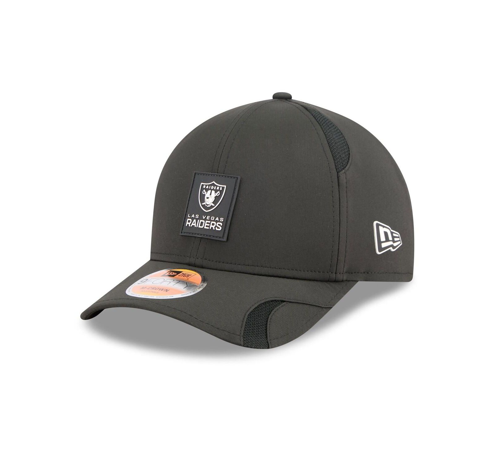 New Era Men's Black Las Vegas Raiders 2025 Sideline M-Crown 9FORTY Adjustable Hat