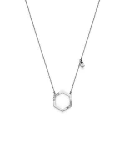 Серебристое ожерелье из нержавеющей стали Olivia Burton Crystal Honeycomb