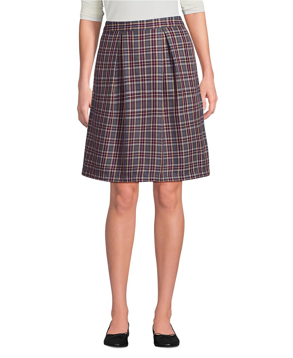 Lands' End Women's Top of Knee Plaid Skort
