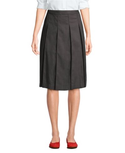 Lands' End Женская плиссированная юбка ниже колена Box Pleat