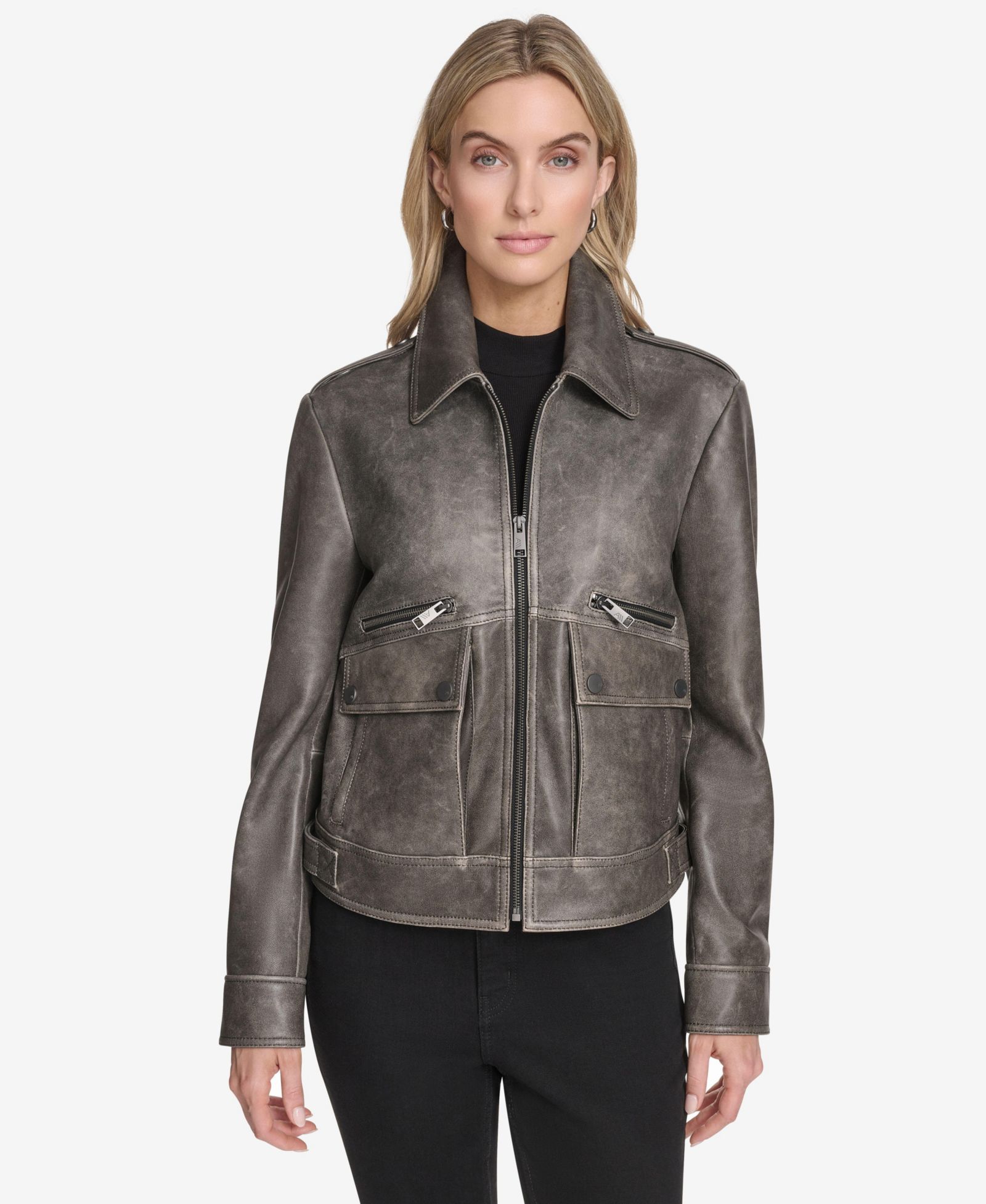 Andrew Marc Women's Addis Aviator Leather Jacket