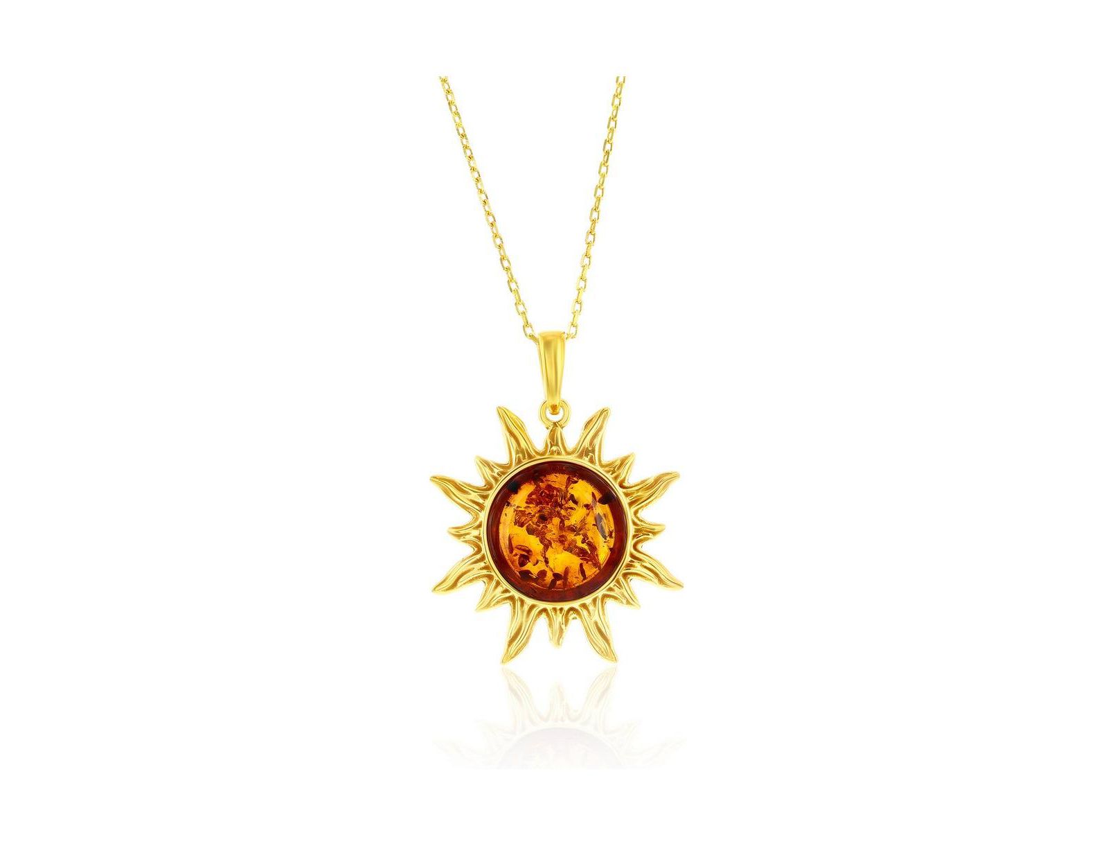Подвеска Sterling Amber Sun Plated