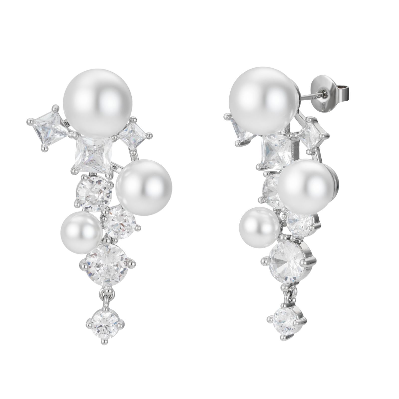 Untamed Petals серьги Alexandra Pearl and Crystal Drop