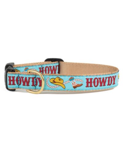 Up Country Howdy Blue Dog Collar