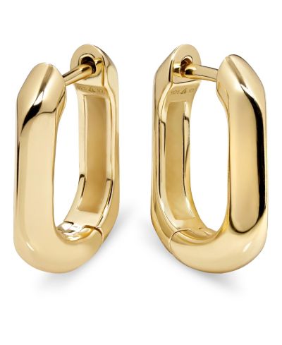 Devata Beveled Hoop Earrings in Plated Sterling