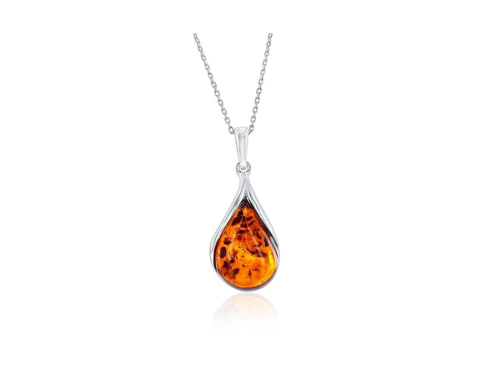 Подвеска Caribbean Treasures Sterling Teardrop Amber