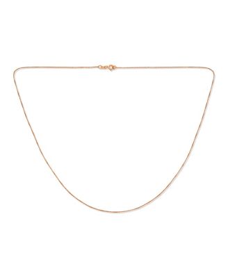 Bling Jewelry Plain Simple Ultra Thin Rose Gold Box Chain Necklace Sterling Silver 0.8MM