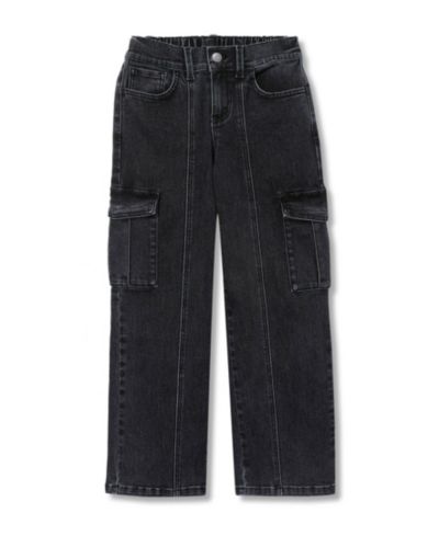 Lands' End Girls Denim Cargo Wide Leg Jeans