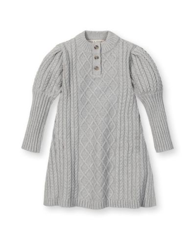 Детское платье Hope & Henry Organic Long Sleeve Mock Neck Button Placket Sweater Dress