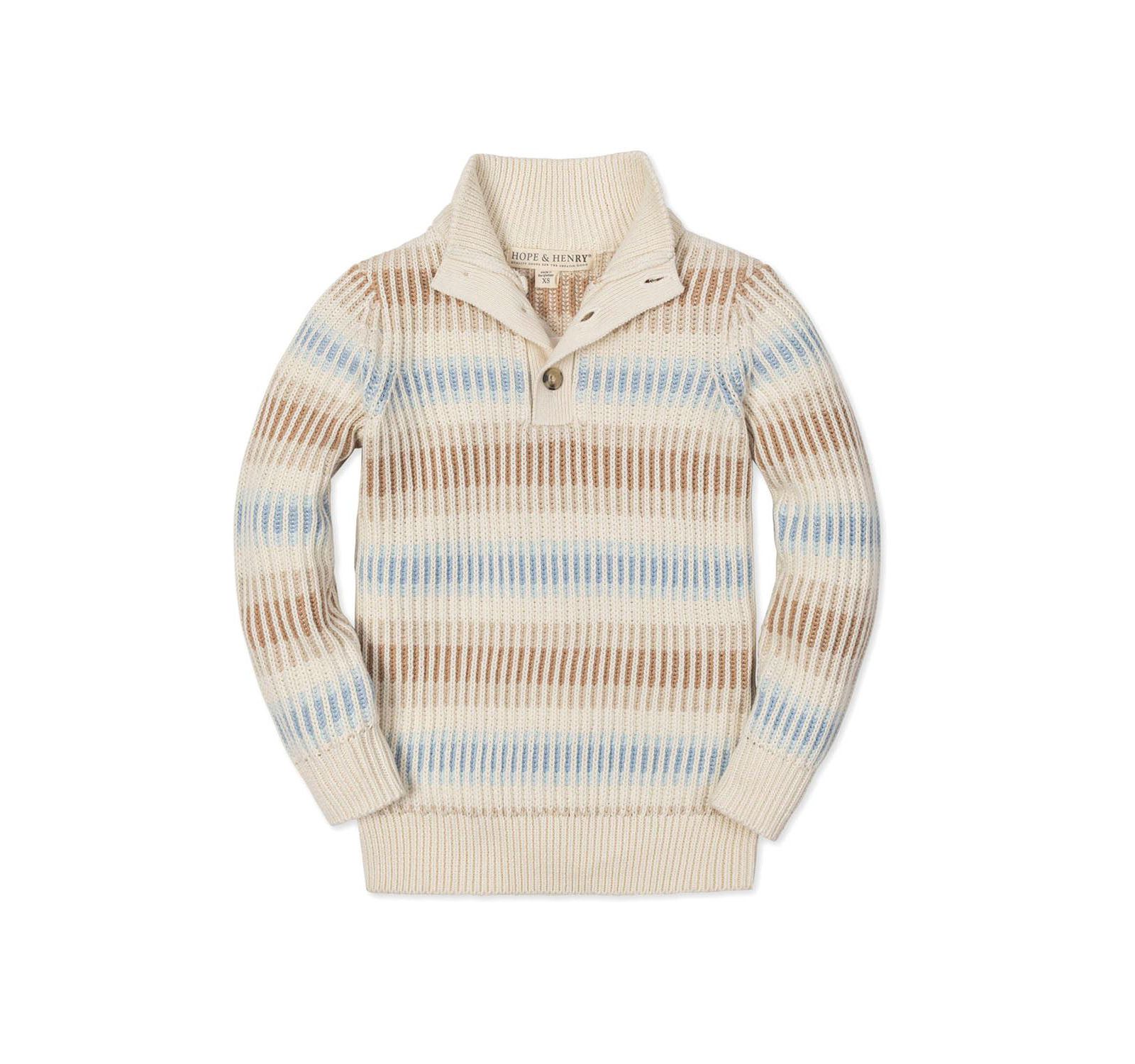 Hope & Henry Детский джемпер Hope and Henry Organic Mock Neck Stripe