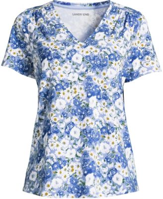 Clear blue/ivory flower patch
