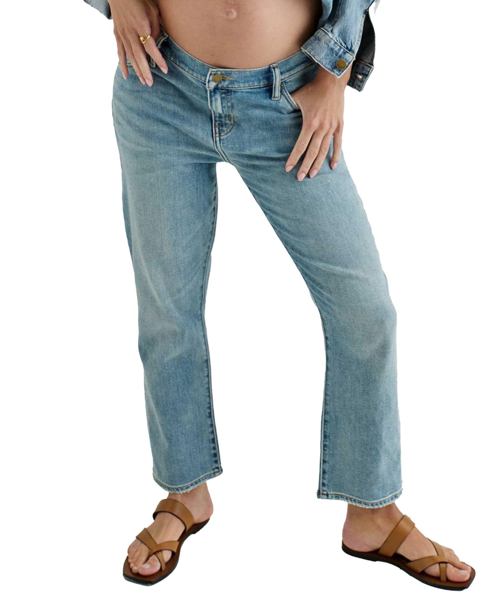 HATCH Collection The Under the Bump Crop Maternity Jean