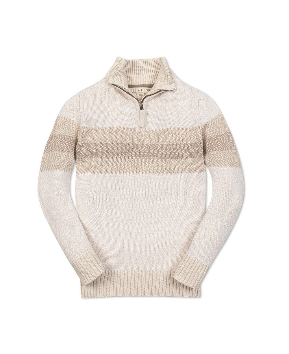 Детский джемпер Hope & Henry Organic Long Sleeve Half Zip с полоской