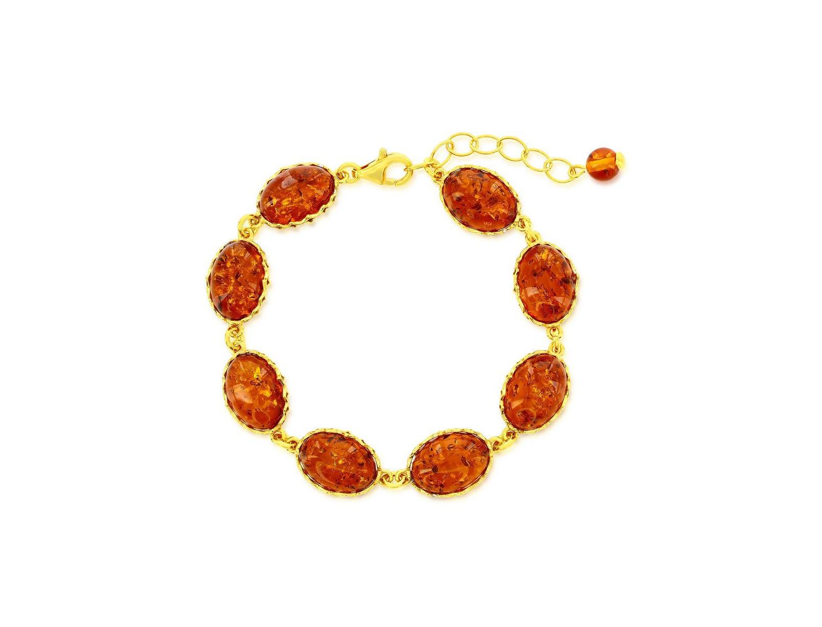 Браслет Sterling, Oval Amber Link