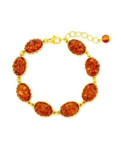 Браслет Sterling, Oval Amber Link